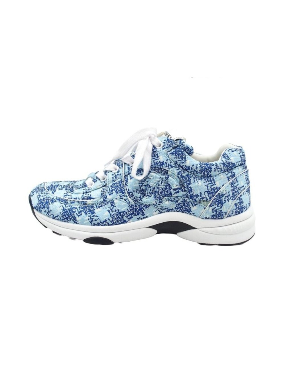 Chanel Sneakers Light Blue Fabric Shoes 39 CC Logo